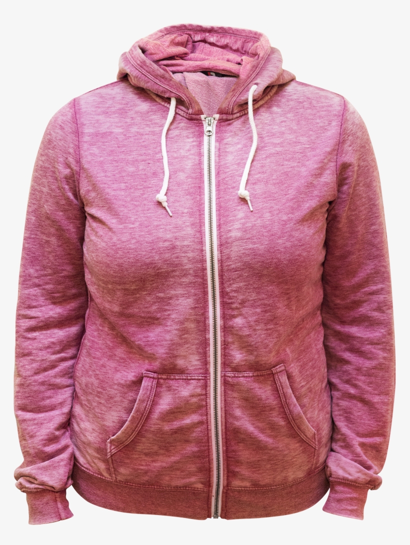 Ladies Burnout Zip Hoody - Hoodie, transparent png download