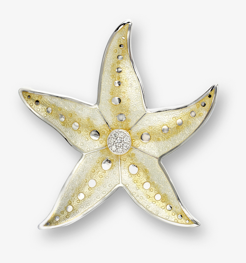 Nicole Barr Designs Sterling Silver Starfish Brooch-yellow - Starfish, transparent png download