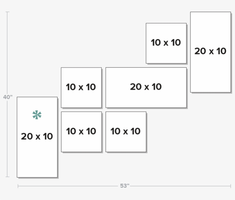 40" X 53" Staircase Photo Layout - Diagram, transparent png download