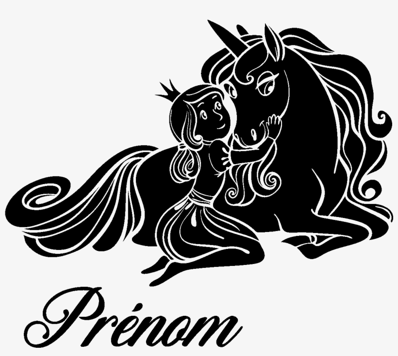 Sticker Prenom Personnalise Licorne Et La Princesse Stickers Princesse Prenom Transparent Png 10x10 Free Download On Nicepng