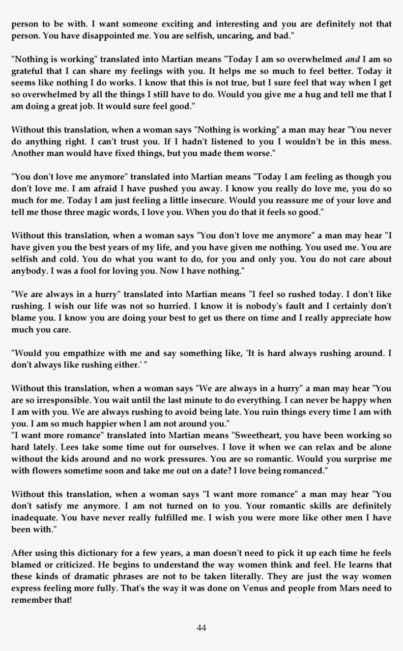 Men Are From Mars, Women Are Fro - Document, transparent png download