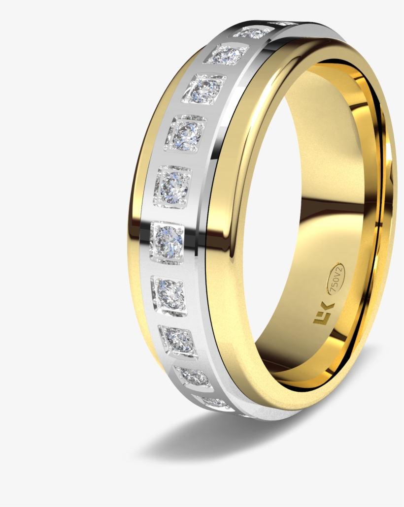 Sortija De Oro Blanco Y Amarillo De 18k Modelo Giratoria - Wedding Ring, transparent png download