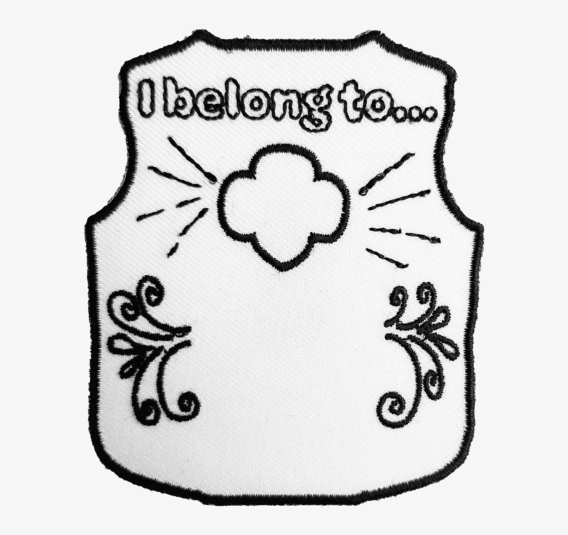 Color Me In Girl Scout Vest, "i Belong To - Drawing, transparent png download