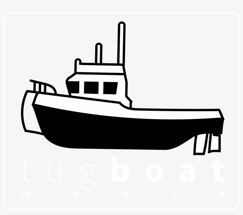 Tugboat Png Black And White - Boat, transparent png download