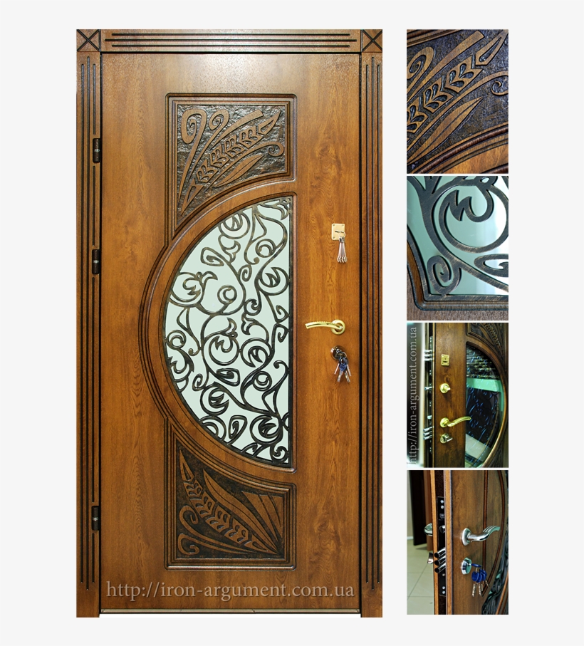 Железные Двери Со Стеклом И Ковкой - Входные Двери Ковка Патина, transparent png download