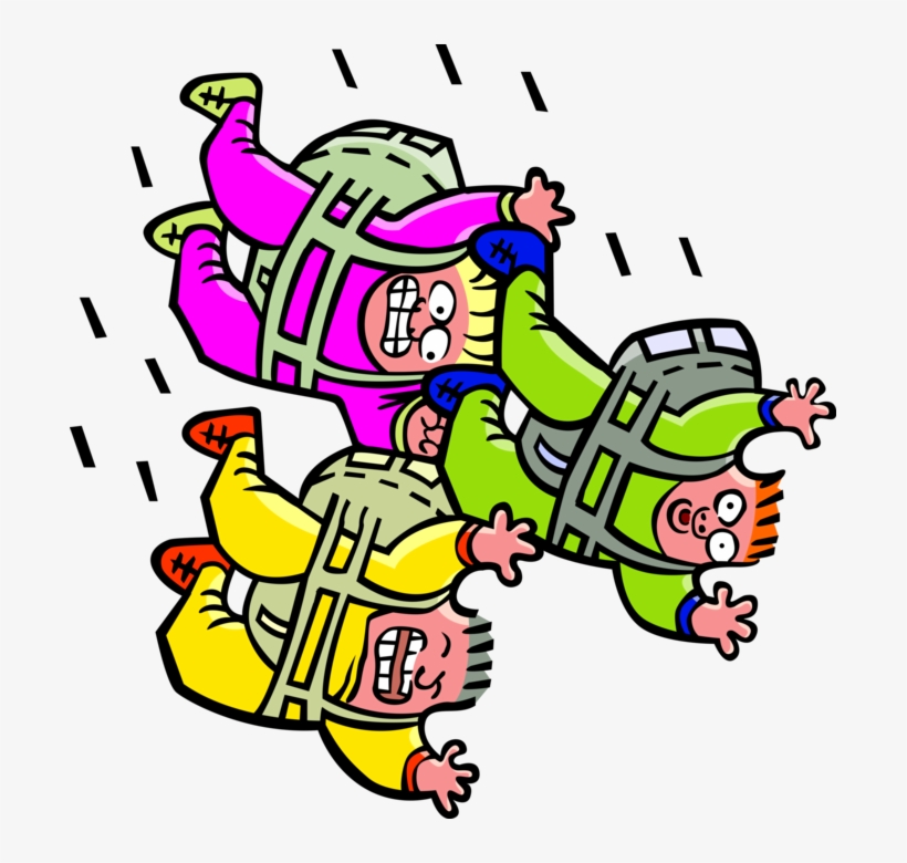 Vector Illustration Of Three Skydivers Falling To Earth, transparent png download