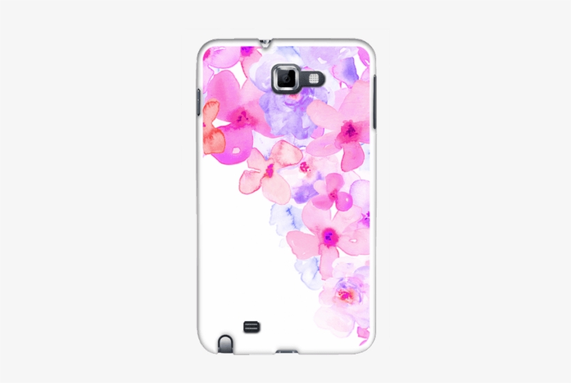 Bright Purple Watercolor Flowers Painted Floral Design - Mobile Phone Case, transparent png download