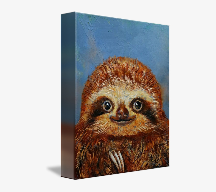 "baby Sloth" By Michael Creese, // // Imagekind - Canvas Print, transparent png download
