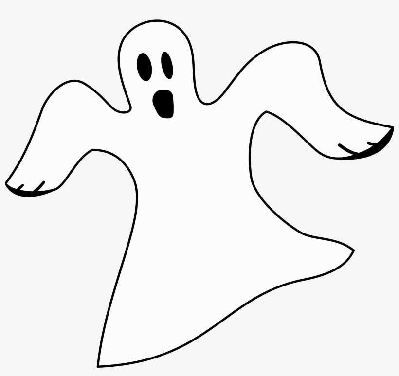 Ghostly Clipart Clear Background - Black And White Ghost, transparent png download