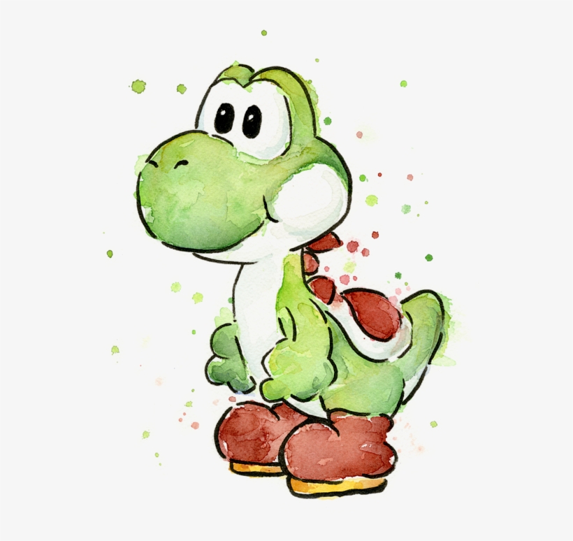 Bleed Area May Not Be Visible - Yoshi Watercolor, transparent png download