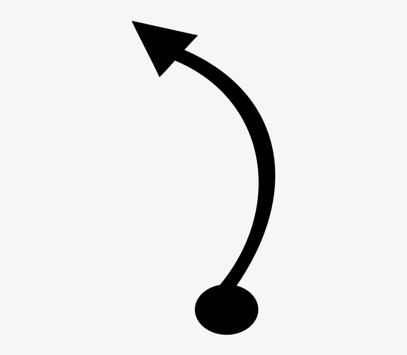 Curved Arrow Circular Arrow Clip Art - Clip Art Thin Curved Arrow, transparent png download