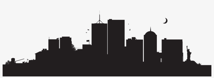 4 2 Building Silhouette Png - City Skyline Silhouette Png, transparent png download
