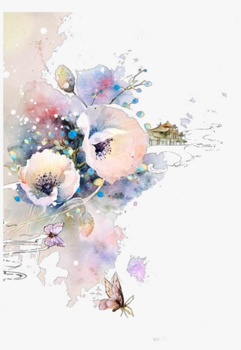 Report Abuse - Watercolor Floral Corner Png, transparent png download