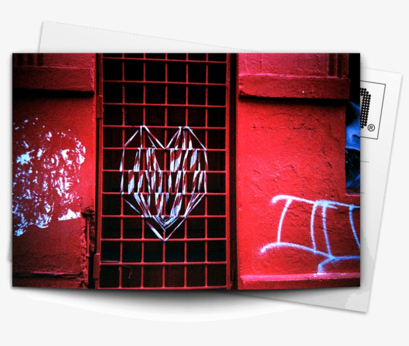 Post Card Caution Tape Heart - Modern Art, transparent png download