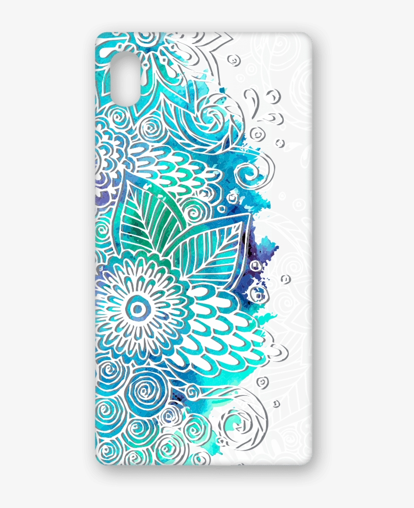 Blue Watercolor Flowers White Background - Pattern Simple Background Png, transparent png download