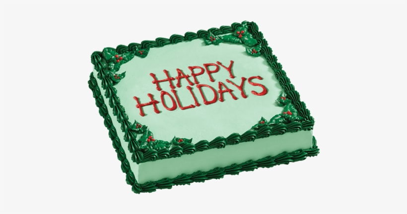 Happy Holidays Square Cake - Cake, transparent png download