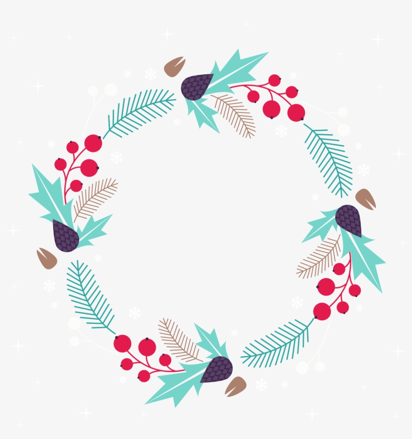 Free Christmas Wreath Clip Art - Clip Art, transparent png download