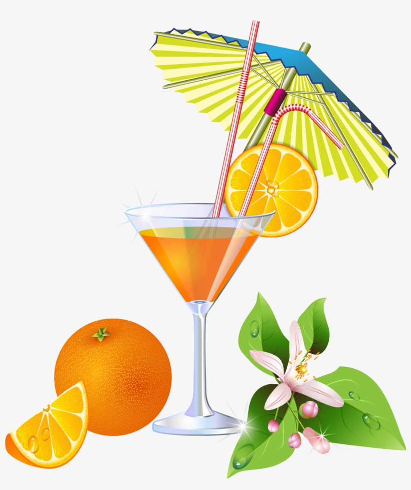 Summer Orange Cocktail Png Clipart - Summer Cocktail Cocktail Clipart, transparent png download