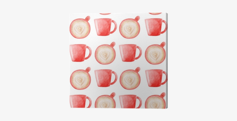 Watercolor Coffee Mugs Pattern - Watercolor Painting, transparent png download