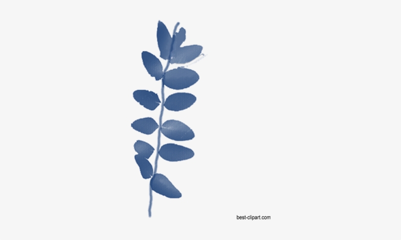 Free Blue Watercolor Branch Graphic - Watercolor Painting, transparent png download