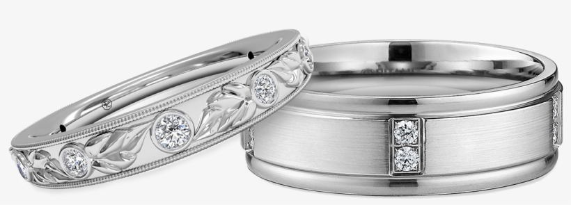 Matching Ring Sets For - Ritani Men's Diamond And Satin-finish Wedding Band, transparent png download