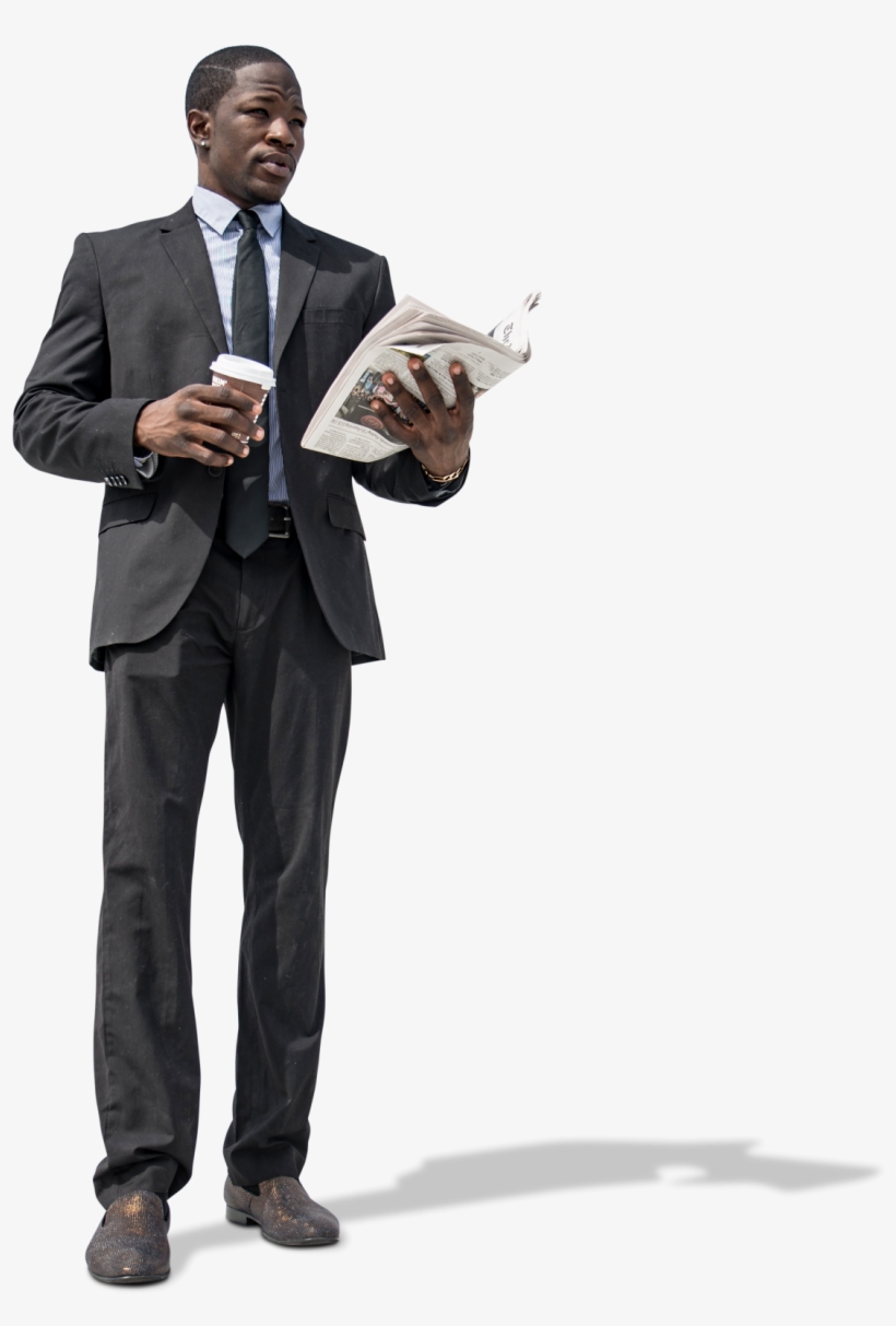 Office Businessman With Coffee And Newspaper, transparent png download