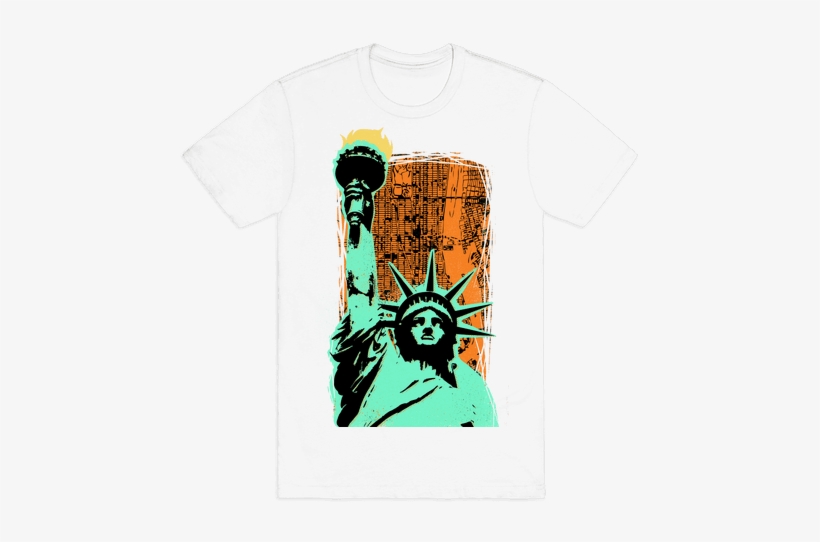 Liberty In The City Mens T-shirt - Statue Of Liberty, transparent png download