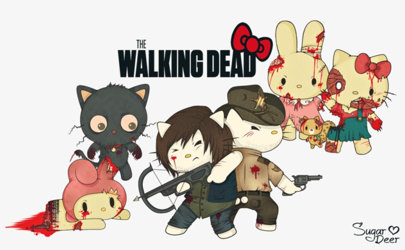 Hello Kitty Art Style - Walking Dead, transparent png download