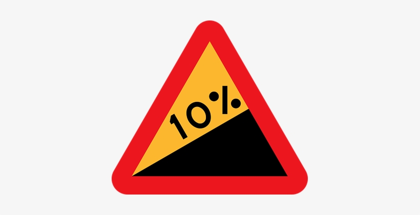 Steep Hill Upwards, Roadsign, Road Sign - Gradient Road Sign, transparent png download