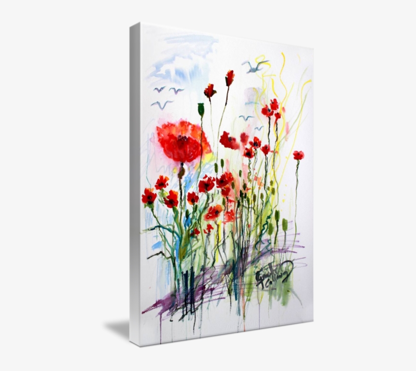 Tall Red Poppies Flower Field By Ginette Callaway - Poppy, transparent png download