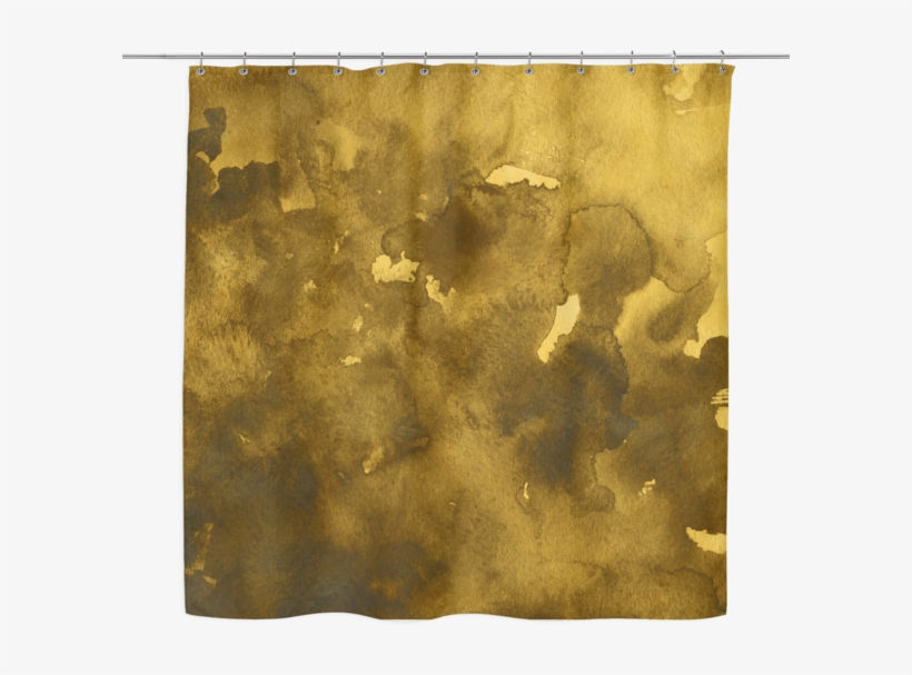 Gold Watercolor Shower Curtain - Watercolor Painting, transparent png download