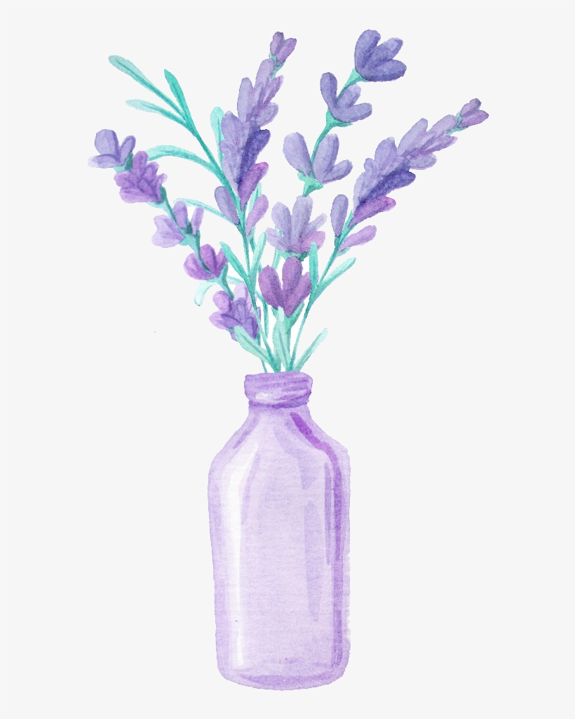 Report Abuse - Lavender In Vase Drawing, transparent png download
