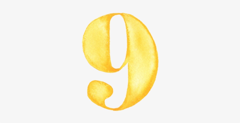 This Collection Of Images Contains 10 Number Illustrations - Number 9 Watercolor, transparent png download