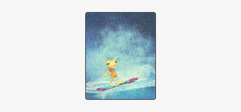 Surfing Alien Blanket 40"x50" - Wakeboarding, transparent png download
