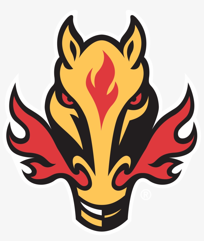 Calgary Flames Satanic Horse - Calgary Flames Horse Logo, transparent png download