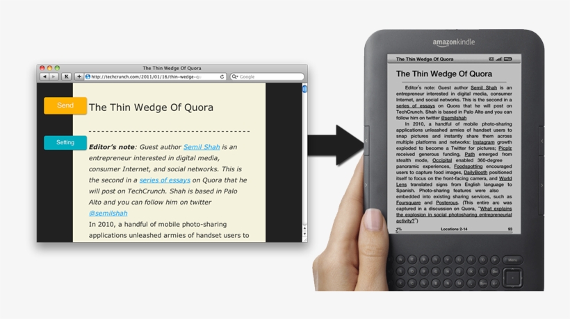 Send To Kindle - Amazon Kindle 3, transparent png download