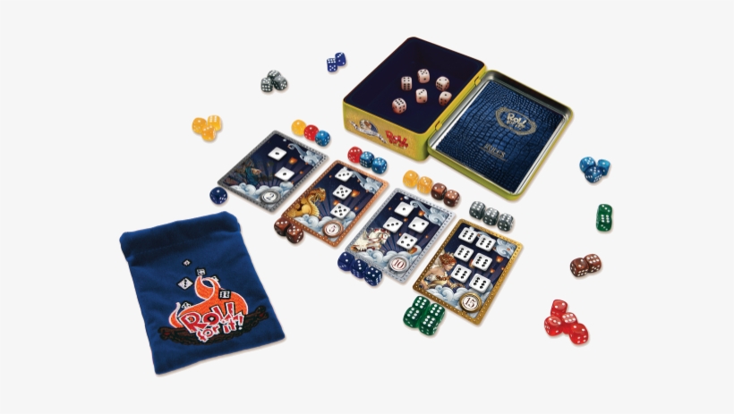 Game Components Of Roll For It Deluxe - Calliope Games Roll For It Dice Game! Deluxe Edition, transparent png download