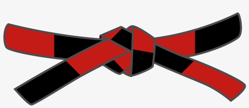 Judo Red Black Belt - Judo Black Red Belt, transparent png download
