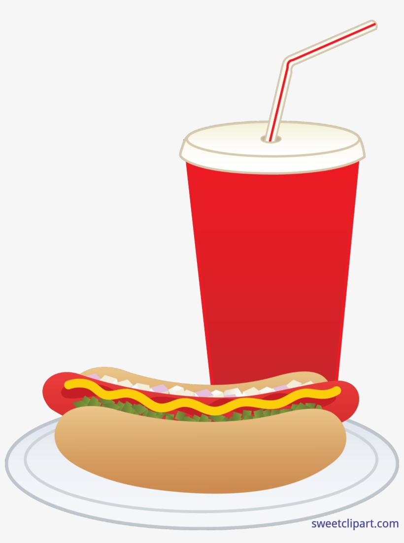 Hot Dog And Soda Clip Art - Hot Dogs And Soda, transparent png download
