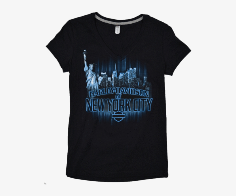 Nyc Women's Exclusive Black Reflection Tee - Black And White, transparent png download