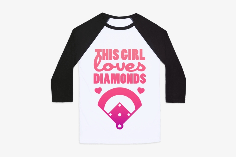 This Girl Loves Diamonds Baseball Tee - Ace Pride Gifts, transparent png download
