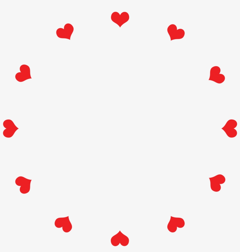Clock Face Hearts Red - Clock, transparent png download