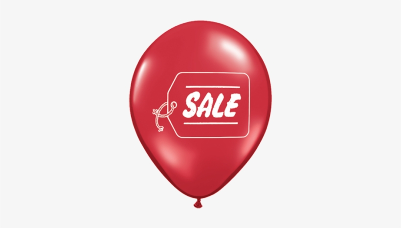 Qualatex Printed Latex 25/11" Sale Tag - 28cm Sale Standard Red/white Ink Balloons - 50pk, transparent png download