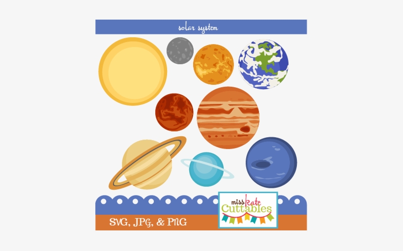 Solar System Set Svg Scrapbook Cut File Cute Clipart - Computer File, transparent png download