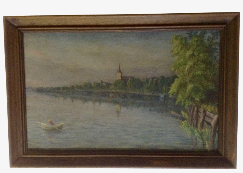 H - W - L - 1908 European Landscape Oil Painting Of - Painting, transparent png download