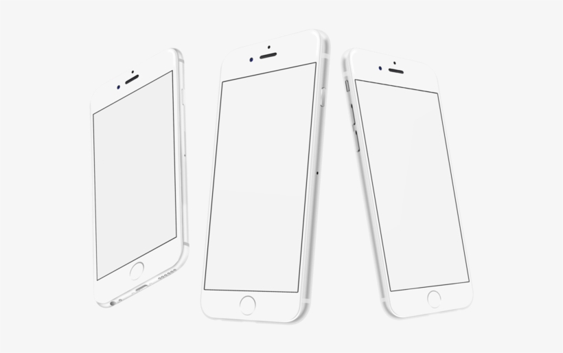 White Iphones Floating In Angled Position Over A Png - Portable Network Graphics, transparent png download