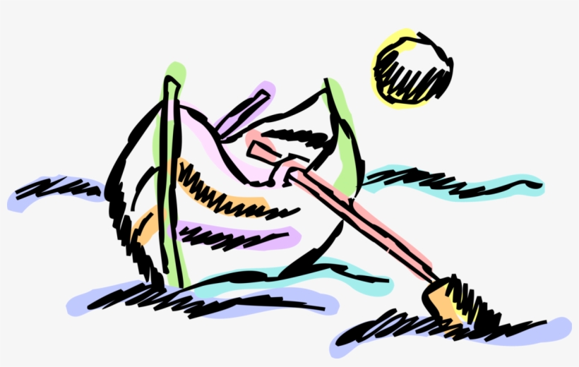 Vector Illustration Of Rowboat Or Row Boat Watercraft - Illustration, transparent png download