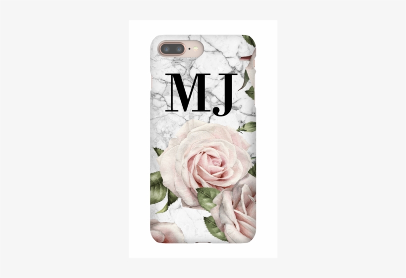 Personalised White Floral Marble Initials Iphone 8 - Mobile Phone, transparent png download