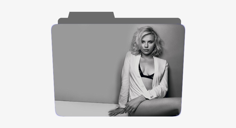 Creative Folders -scarlett Johansson , Grayscale Scarlett - Scarlett Johansson Customised 60cm X 36cm Silk Print, transparent png download