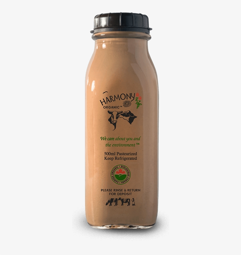 Organic Chocolate Milk 500ml Glass Bottle - Harmony Organic, transparent png download